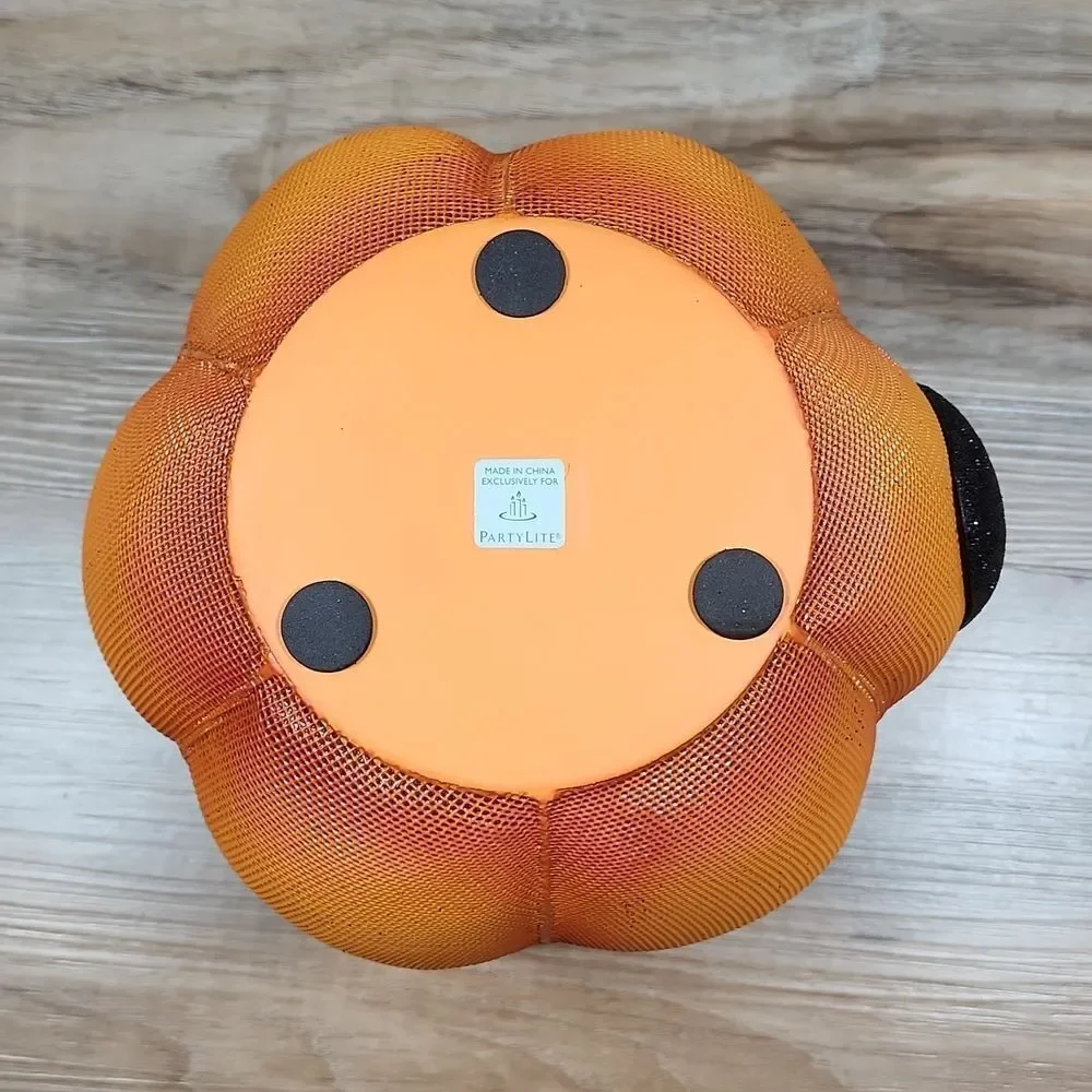 🩵PartyLite Orange Mr. Pumpkinhead Tealight Candle Holder - Picture 8 of 13